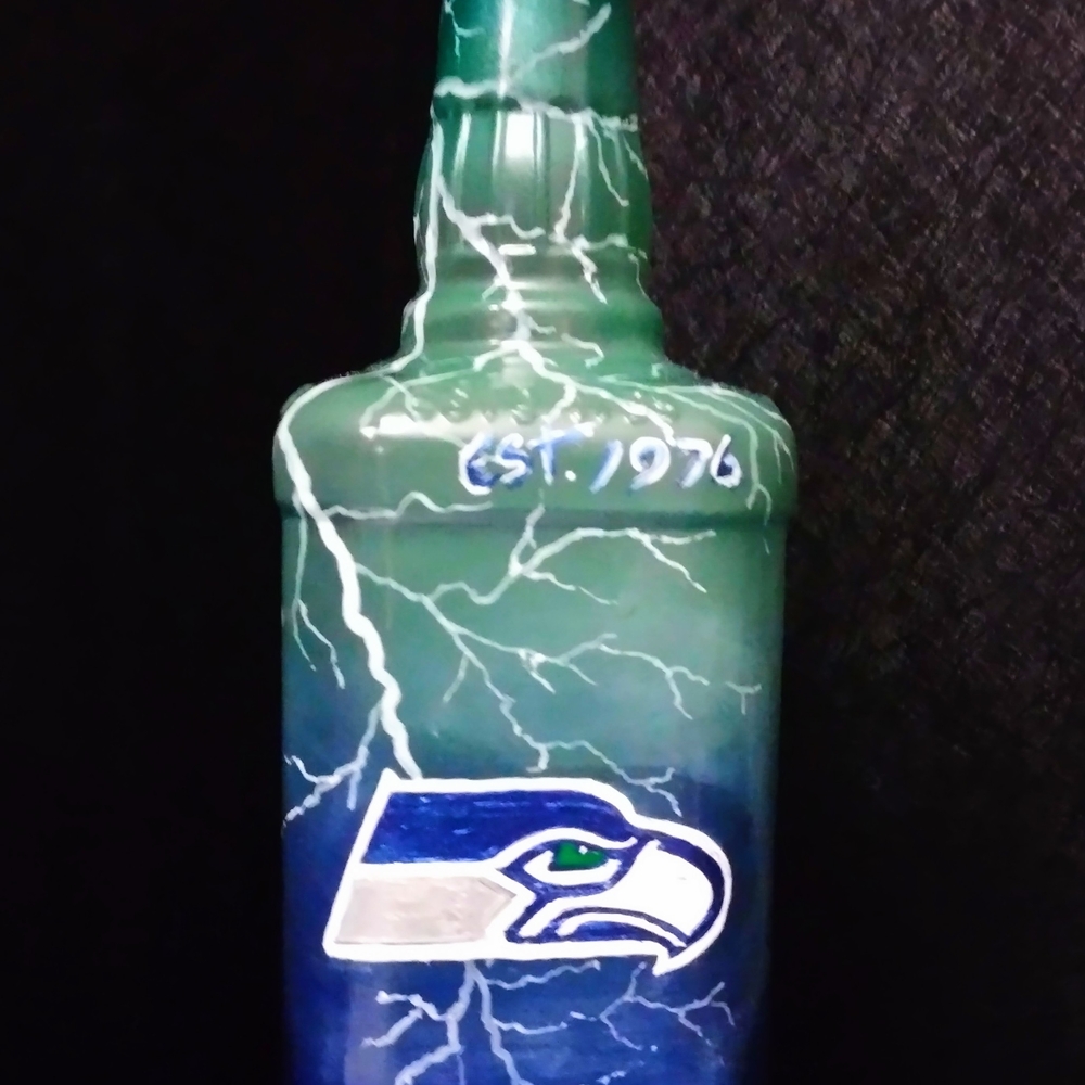 Themed Green and Blue Decorative Bottle - Home Art